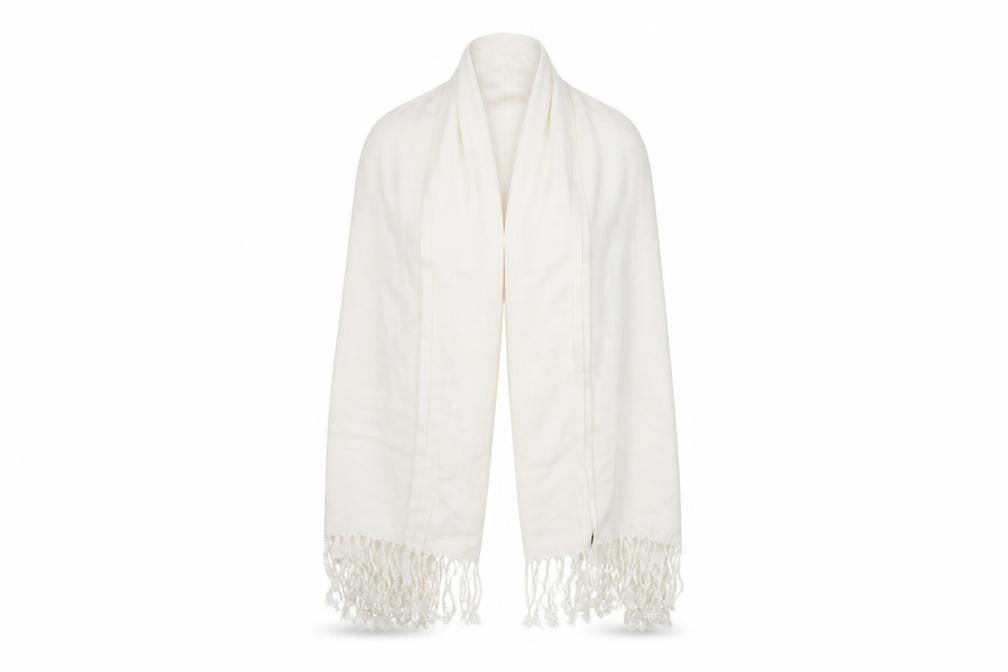 Preworn Womens White  Polyester  Shawl/Wrap