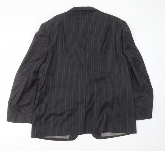 Marks and Spencer Mens Grey Striped Wool Jacket Suit Jacket Size 46