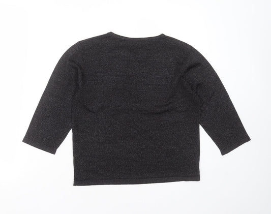 Suchita Womens Black Round Neck  Viscose Pullover Jumper Size S
