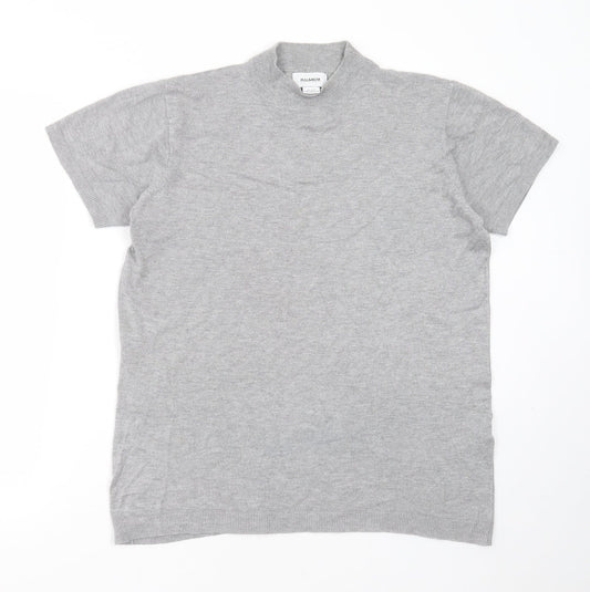 Pull&Bear Womens Grey Round Neck  Viscose Pullover Jumper Size M