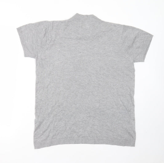 Pull&Bear Womens Grey Round Neck  Viscose Pullover Jumper Size M