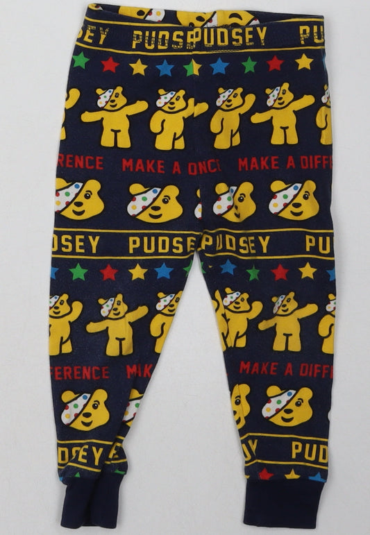 George Boys Blue Geometric Cotton  Pyjama Pants Size 2 Years   - Pudsey