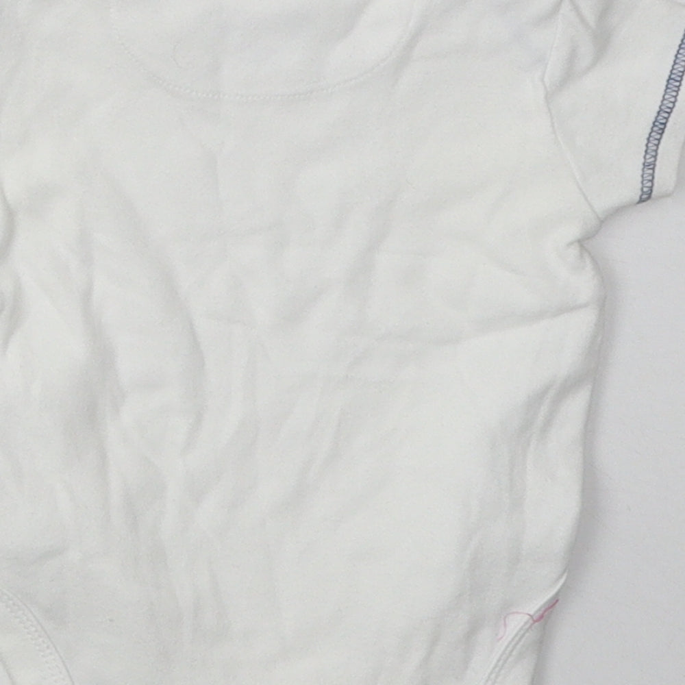 Mini Club Baby White  Cotton Babygrow One-Piece Size 3-6 Months  Buckle