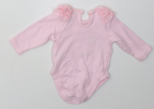George Girls Pink  Cotton Babygrow One-Piece Size Newborn  Buckle - pretty little bee
