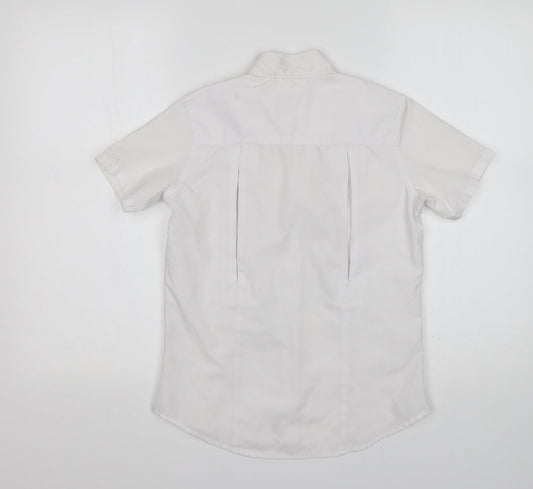 Dublin Womens White  Polyester Basic Button-Up Size 10 Collared