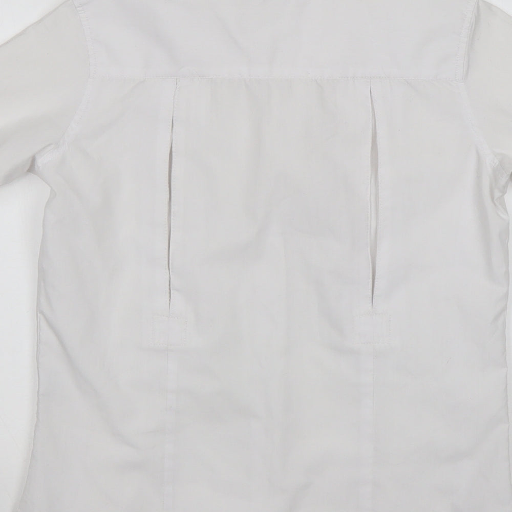 Dublin Womens White  Polyester Basic Button-Up Size 10 Collared