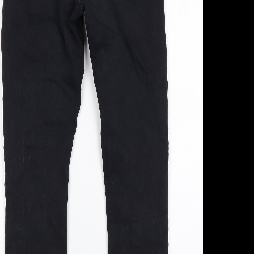 Topshop Womens Black  Cotton Skinny Jeans Size 28 in L27 in Regular