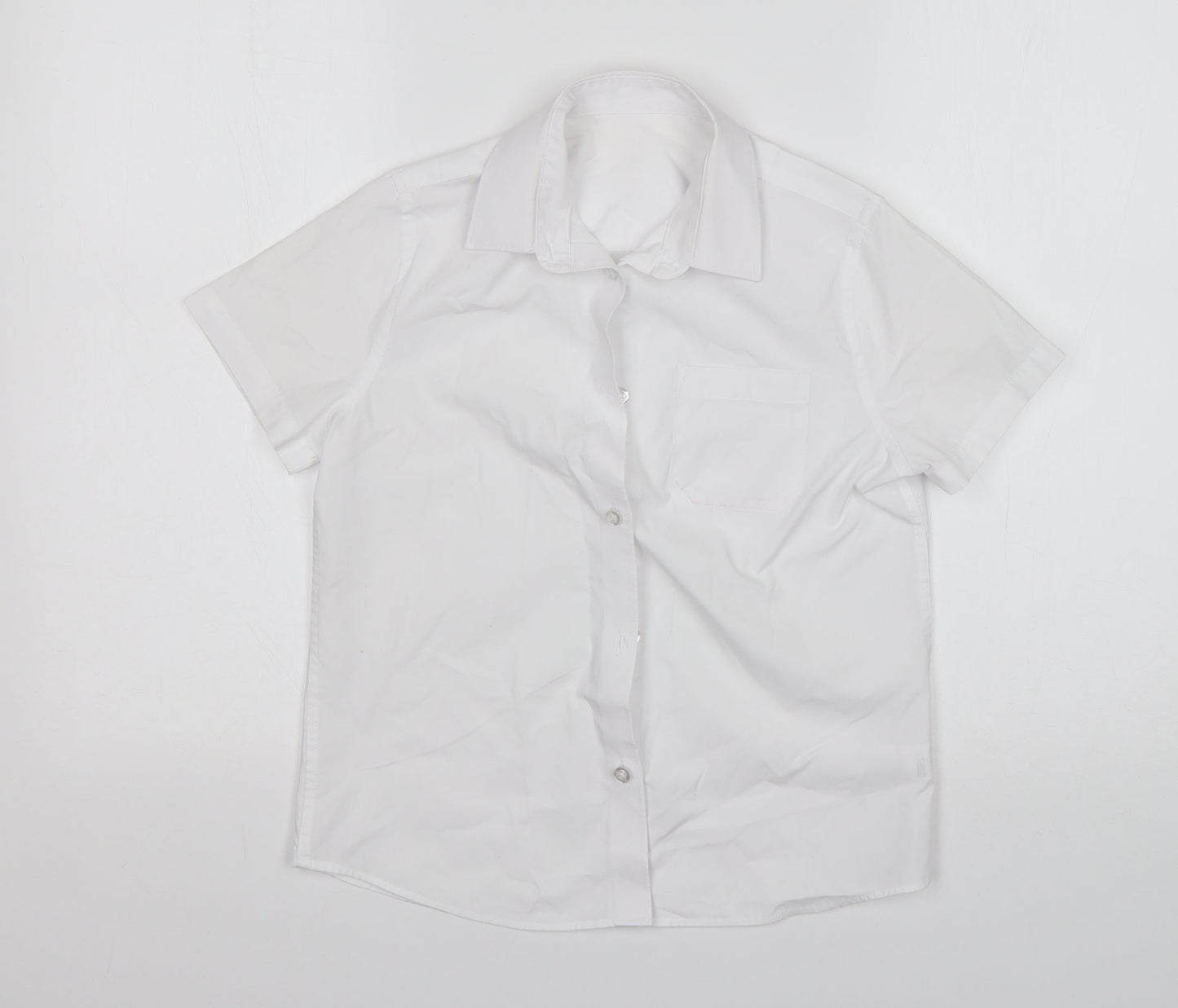 F&F Boys White  Polyester Basic Button-Up Size 9-10 Years Collared