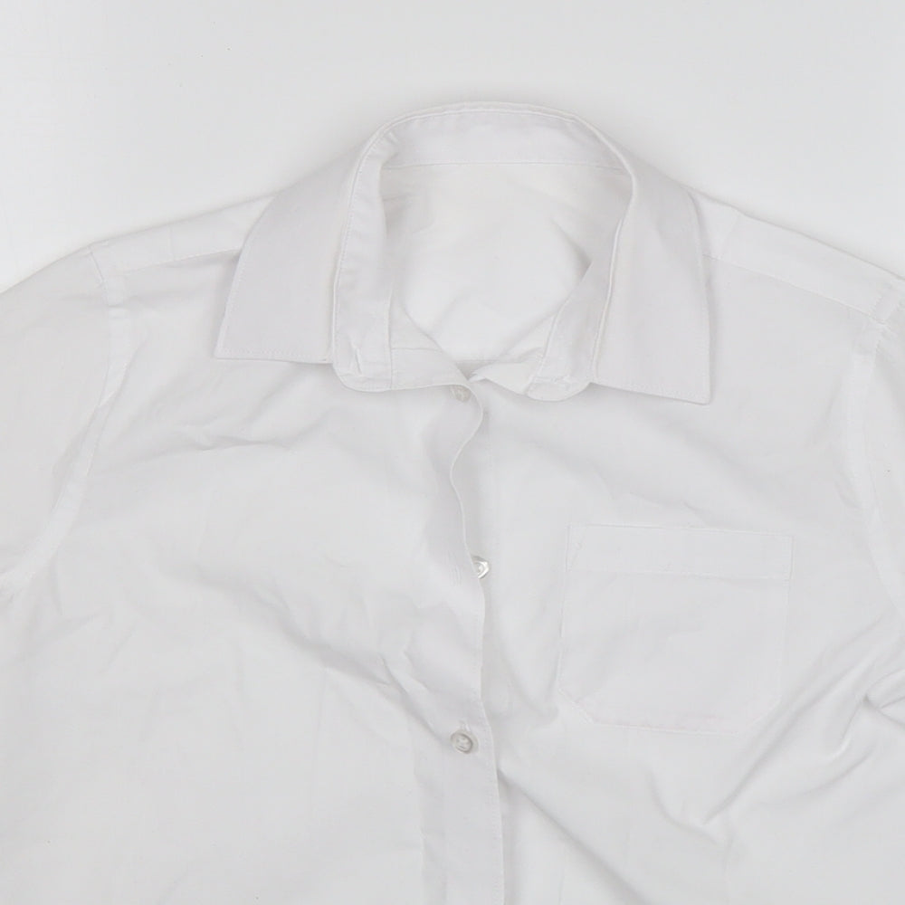 F&F Boys White  Polyester Basic Button-Up Size 9-10 Years Collared