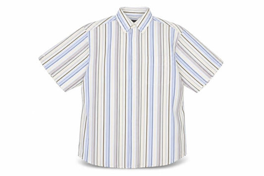 Lee Cooper Mens Multicoloured Striped Cotton  Button-Up Size M Collared