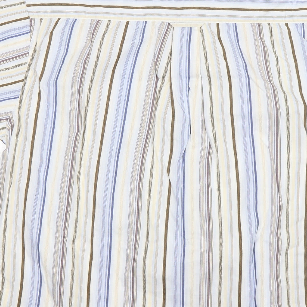 Lee Cooper Mens Multicoloured Striped Cotton  Button-Up Size M Collared