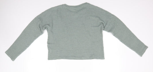Preworn Womens Green Round Neck  Polyester Pullover Jumper Size S