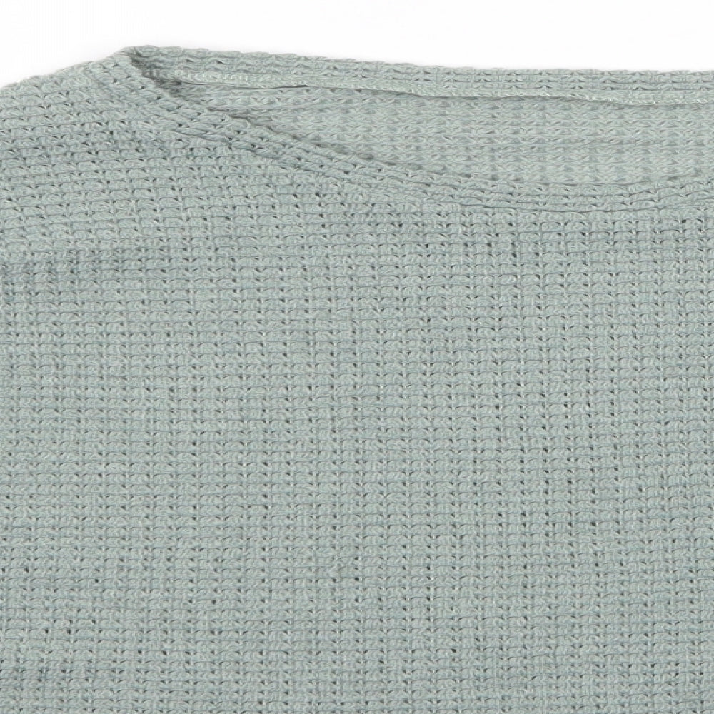 Preworn Womens Green Round Neck  Polyester Pullover Jumper Size S
