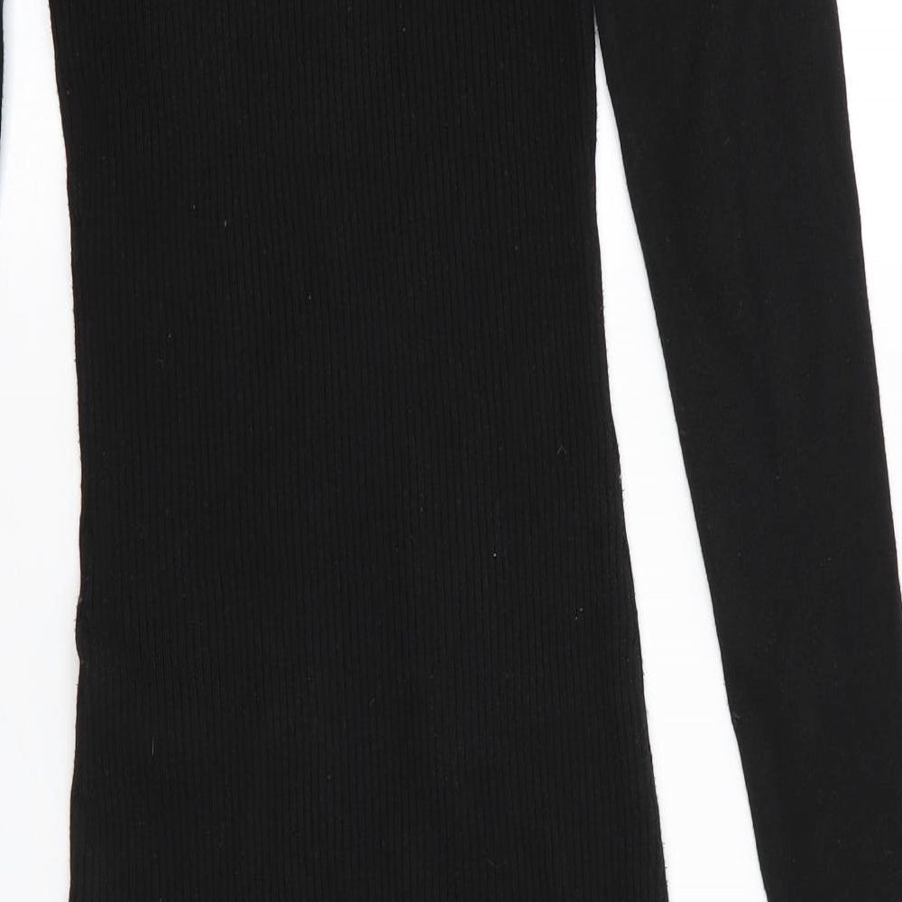 Y.A.S Womens Black Round Neck  Polyester Pullover Jumper Size M