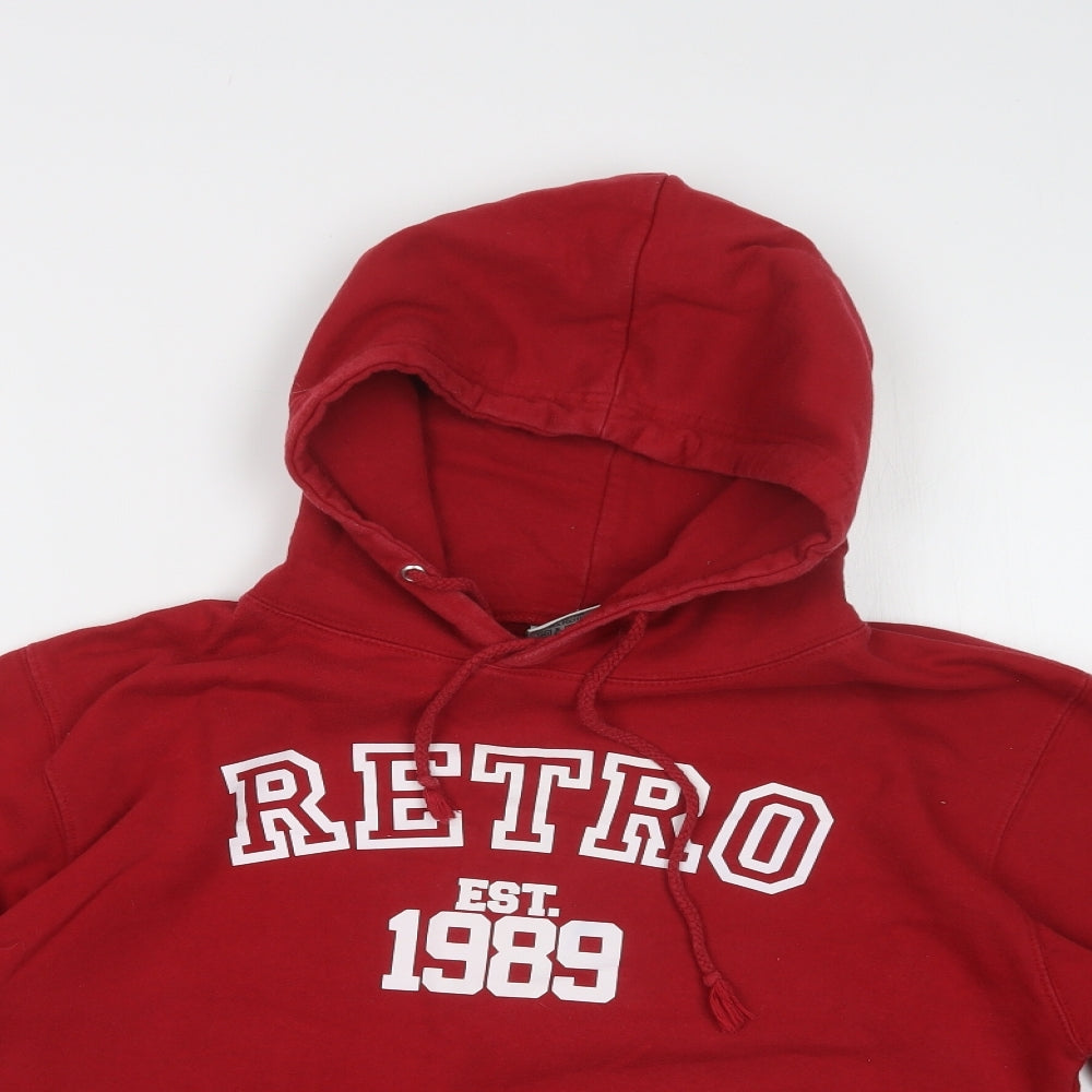 Awdis Womens Red  Cotton Pullover Hoodie Size S