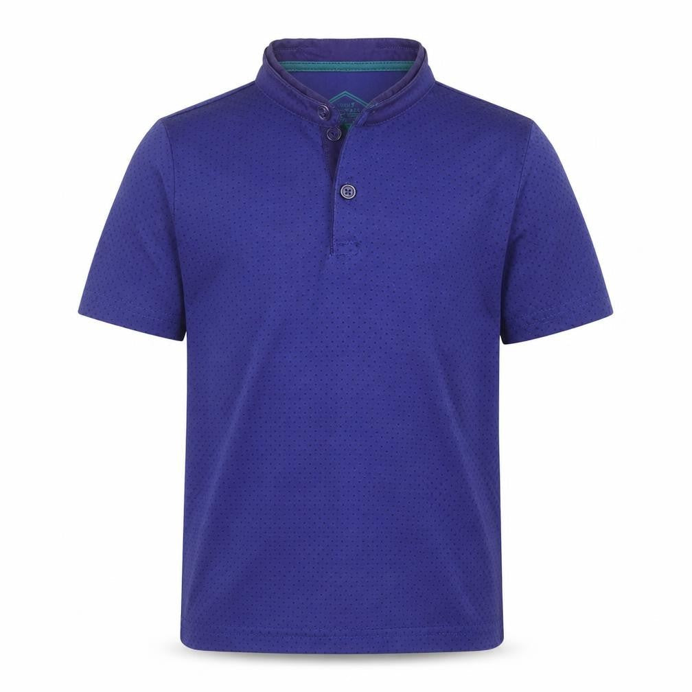 Matalan Boys Blue  Cotton Basic Polo Size 7 Years Collared Button