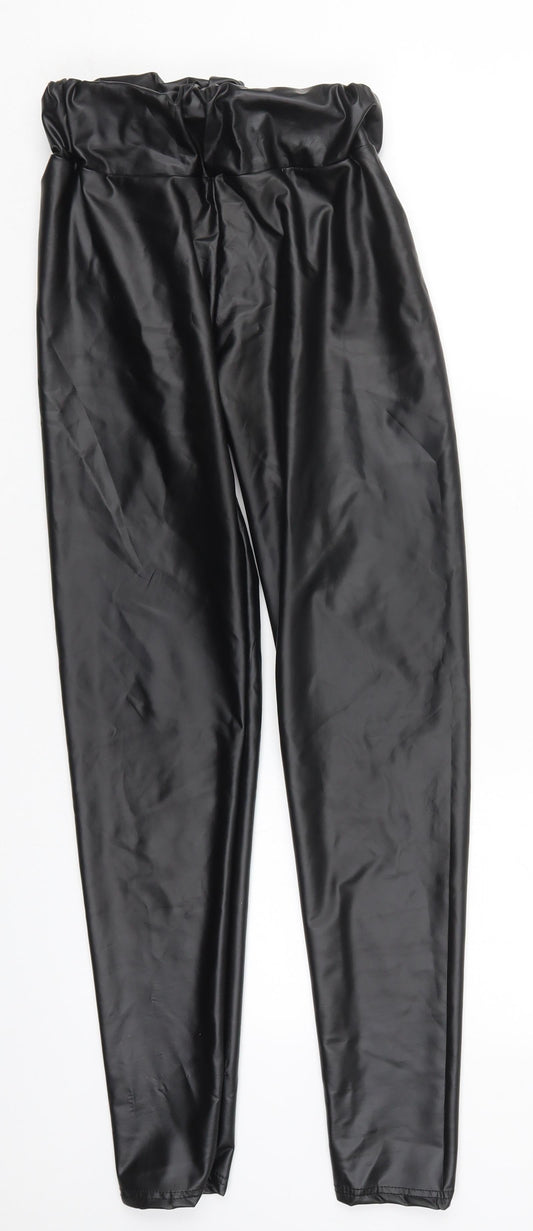 Preworn Womens Black  Polyester Carrot Leggings Size M L29 in