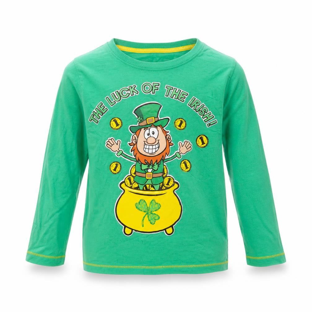 Dunnes Boys Green  Cotton Basic T-Shirt Size 9 Years Round Neck  - luck of the irish