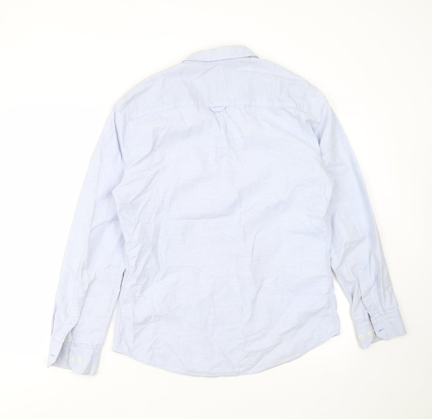 Burton Mens Blue  Cotton  Button-Up Size M Collared Button