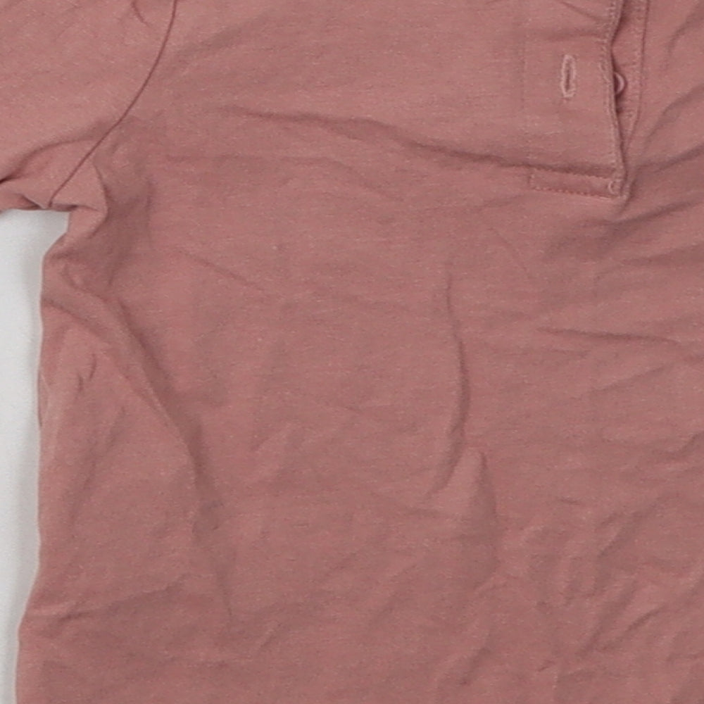 Matalan Girls Pink  Cotton Basic Casual Size 18-24 Months Crew Neck Button