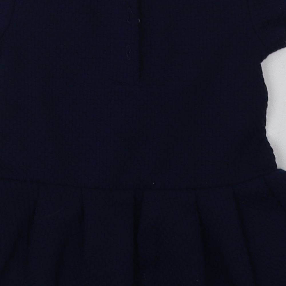 NEXT Girls Blue  Polyester A-Line  Size 9-12 Months  Crew Neck Button