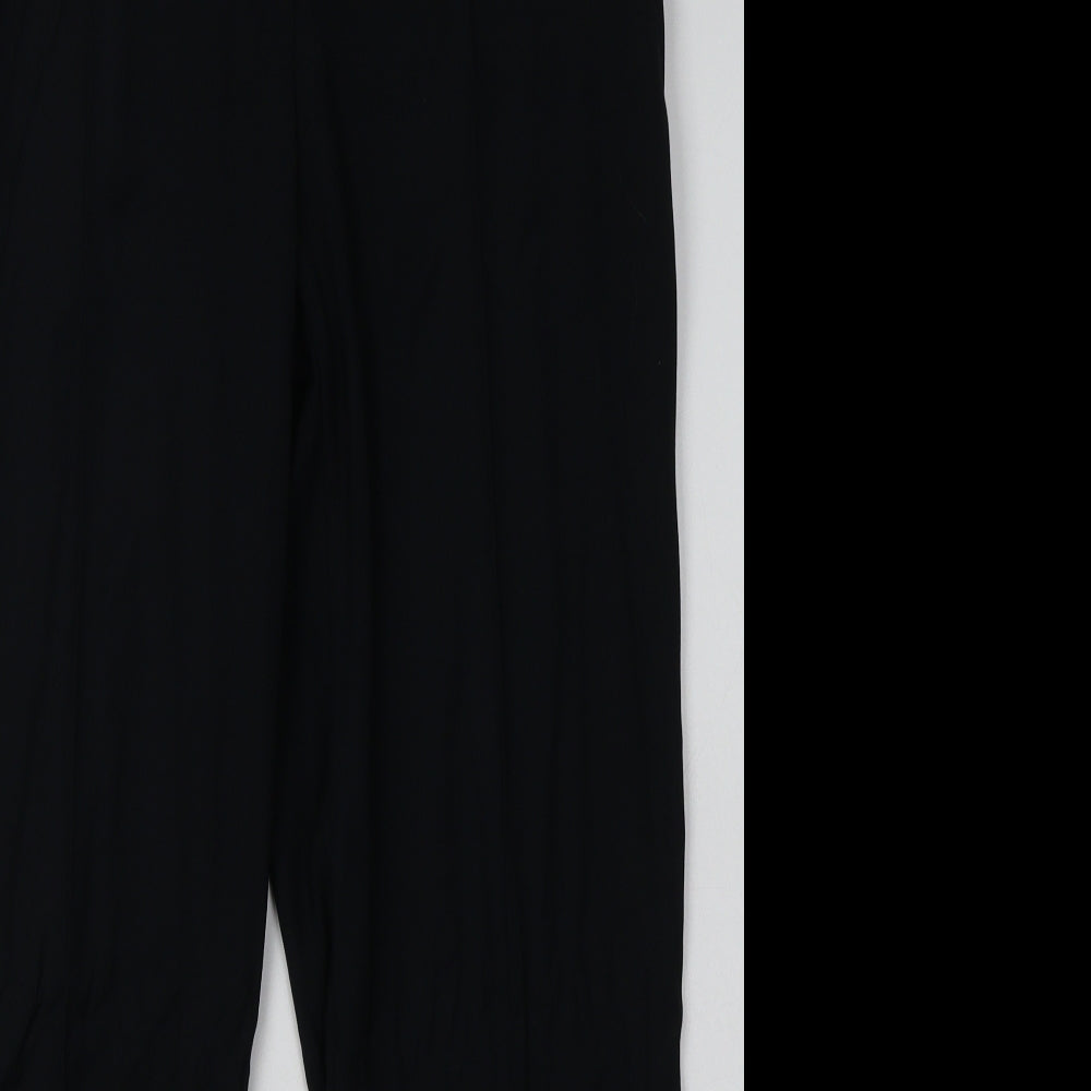 Marks and Spencer Womens Black  Polyester Trousers  Size 12 L29 in Regular Buckle