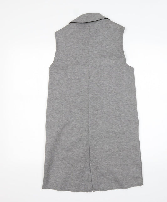 Topshop Womens Grey  Polyester Jacket Blazer Size 8