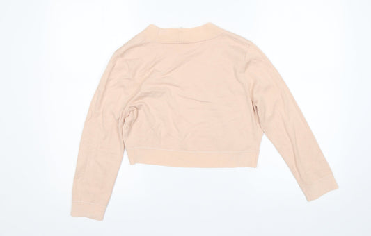 planet Womens Pink V-Neck  Viscose Cardigan Jumper Size XS