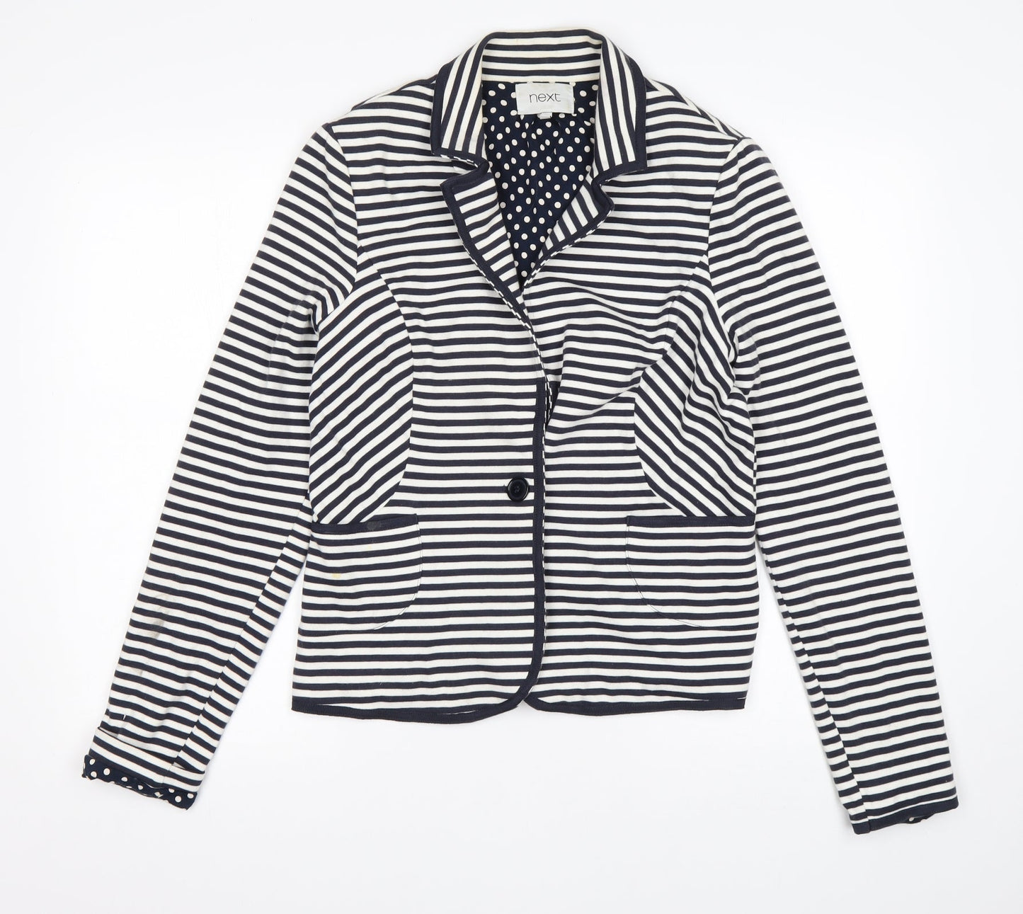 NEXT Womens Multicoloured Striped Cotton Jacket Blazer Size 12