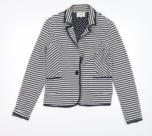 NEXT Womens Multicoloured Striped Cotton Jacket Blazer Size 12