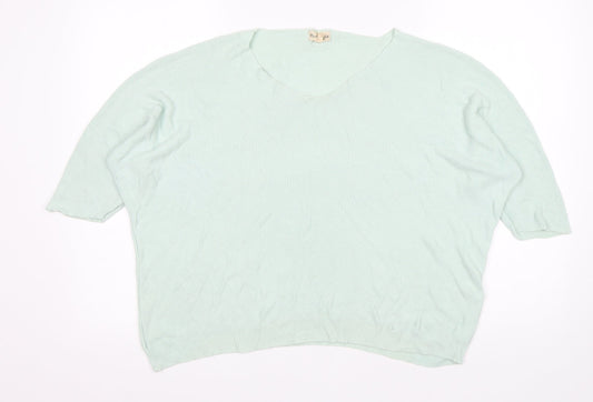 Phase Eight Womens Green Round Neck  Viscose Pullover Jumper Size S
