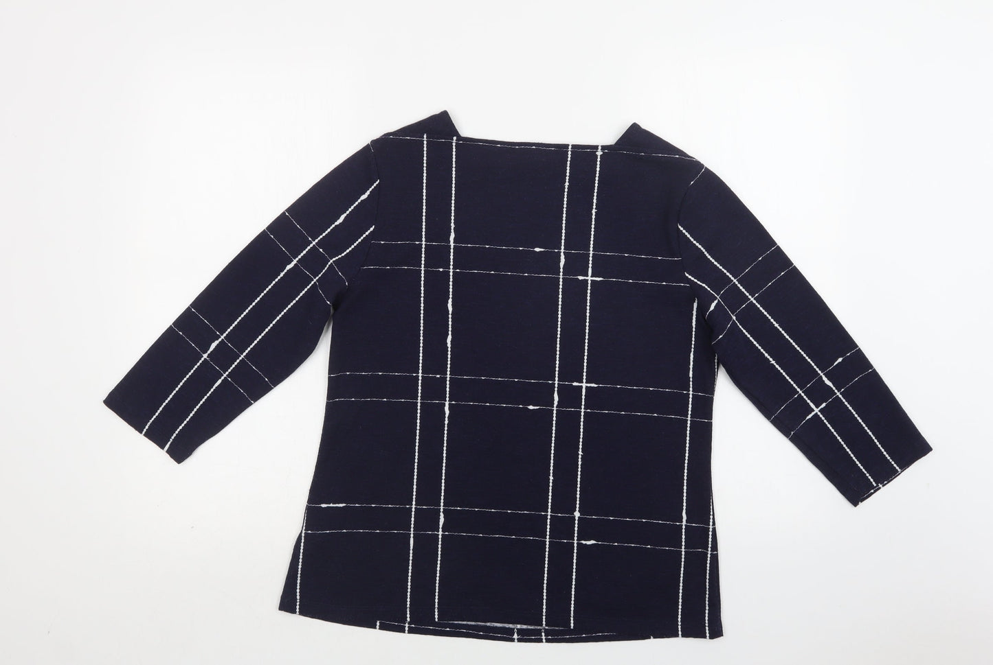 Bonmarché Womens Blue Square Neck  Polyester Pullover Jumper Size 10