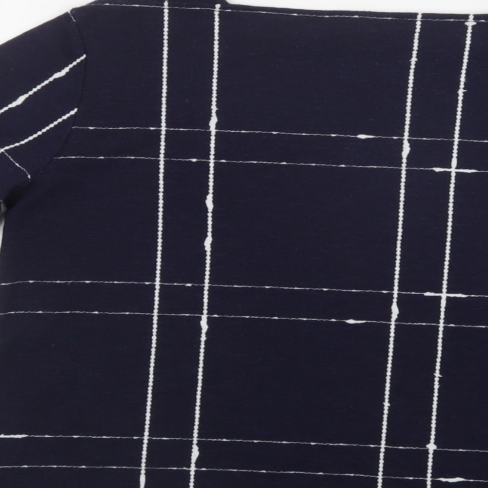 Bonmarché Womens Blue Square Neck  Polyester Pullover Jumper Size 10