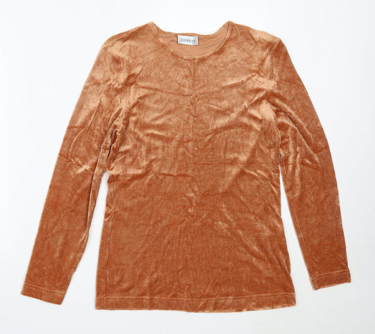 Bianca Womens Orange Round Neck  Polyester Pullover Jumper Size 36