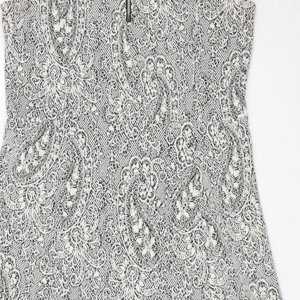 F&F Womens Ivory  Cotton Fit & Flare  Size 12  Round Neck