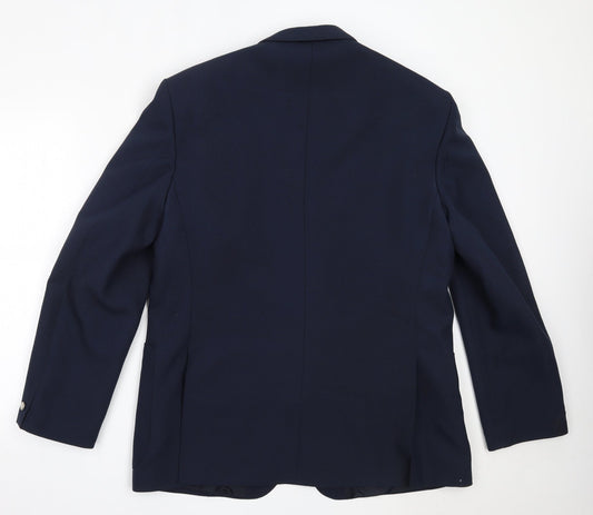 Greenwoods Mens Blue  Polyester Jacket Blazer Size 42