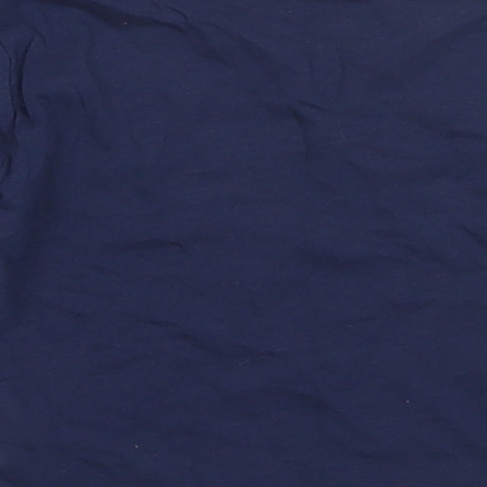 Mini Rebel Boys Blue  Cotton Basic T-Shirt Size 6-9 Months Round Neck