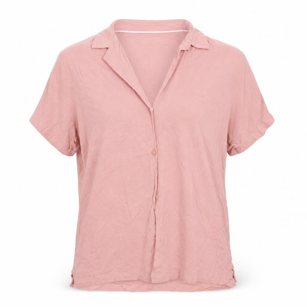 ASOS Womens Pink  Viscose Basic Button-Up Size M Collared