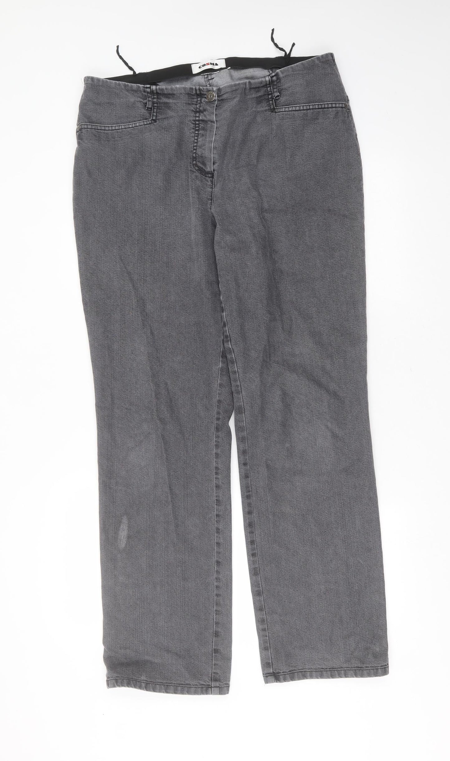 COSMA Womens Grey  Cotton Straight Jeans Size 36 in L31 in Regular