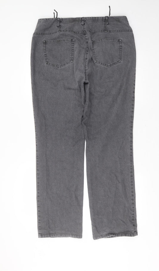 COSMA Womens Grey  Cotton Straight Jeans Size 36 in L31 in Regular