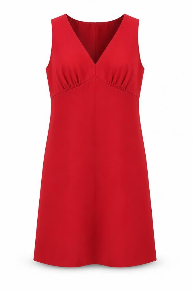 Sisley Womens Red  Polyester Shift  Size M  V-Neck