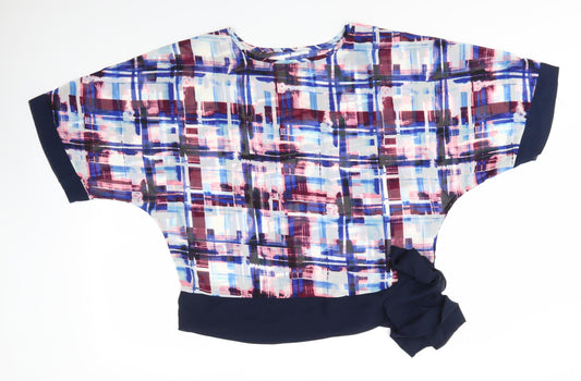 Avon Womens Multicoloured  Polyester Basic Blouse Size 14 Round Neck