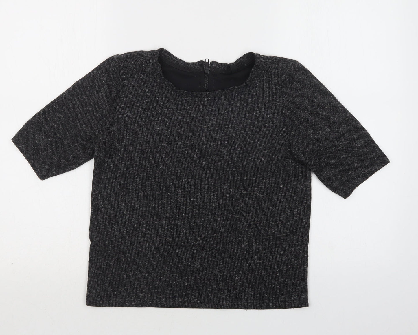 Topshop Womens Grey Crew Neck  Polyester Pullover Jumper Size 8