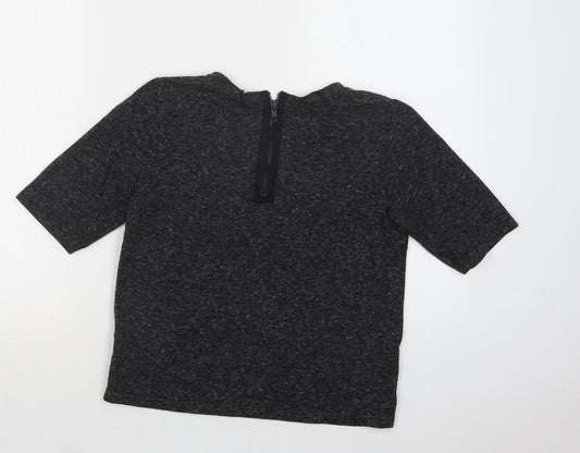 Topshop Womens Grey Crew Neck  Polyester Pullover Jumper Size 8