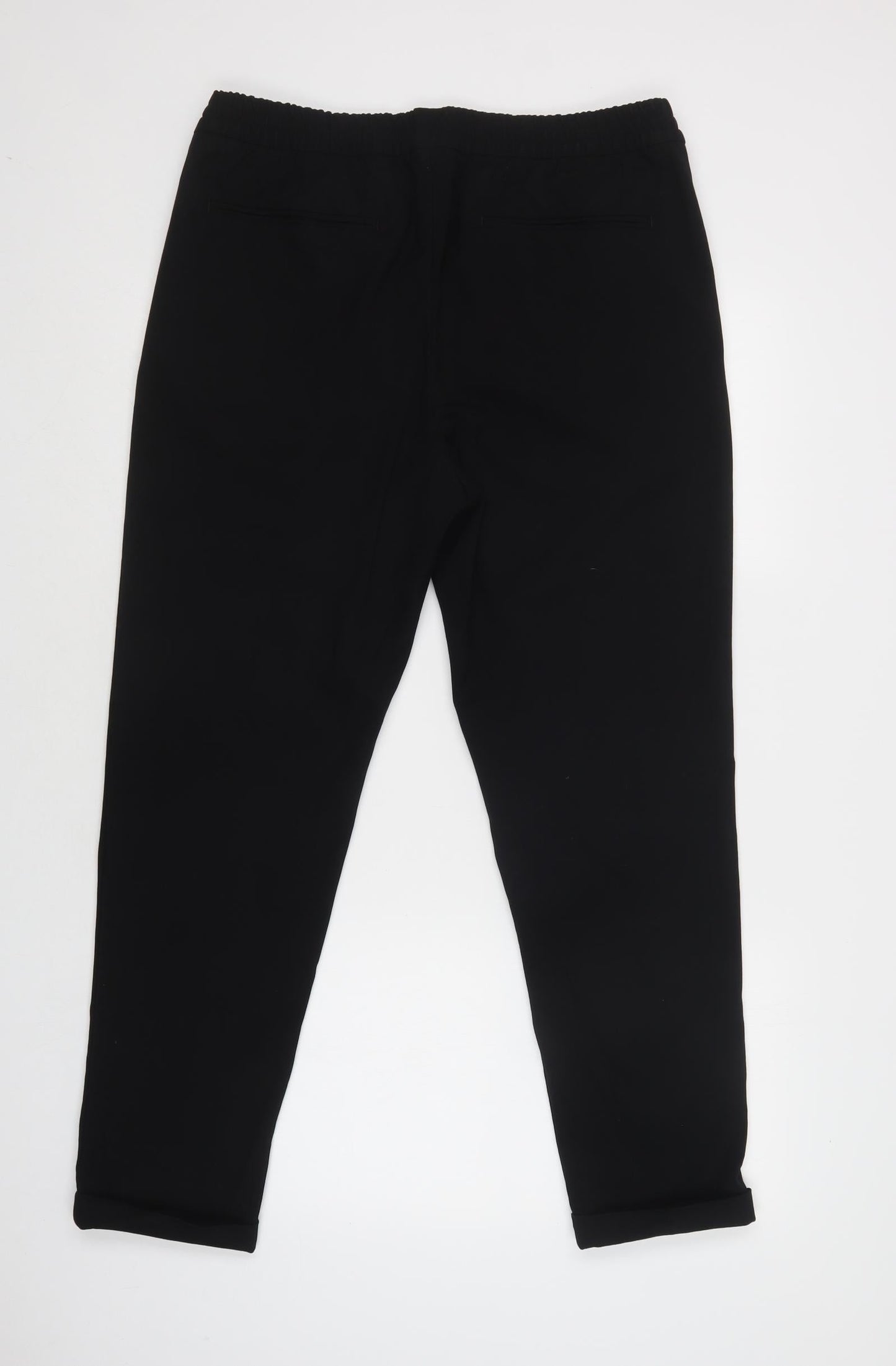 H&M Womens Black  Polyester Jegging Trousers Size L L30 in Regular Drawstring