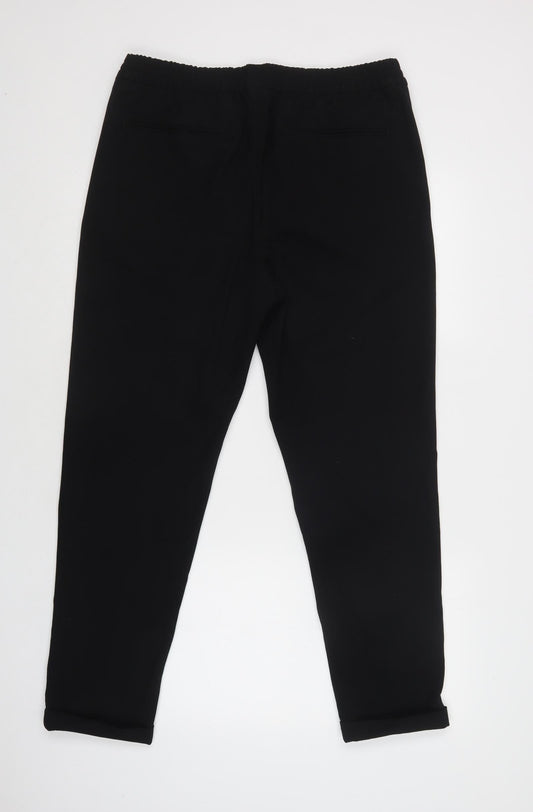 H&M Womens Black  Polyester Jegging Trousers Size L L30 in Regular Drawstring