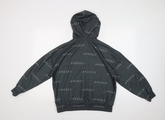 City of Angels Womens Grey Geometric Polyester Pullover Hoodie Size S