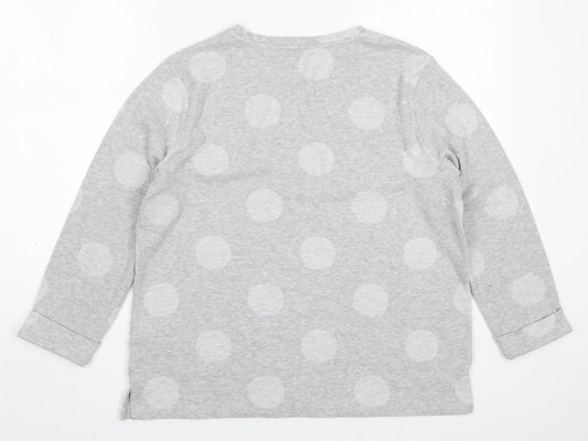 Marks and Spencer Womens Grey Round Neck Polka Dot Polyester Pullover Jumper Size 14