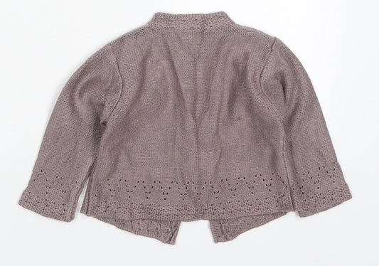 M&Co Girls Brown  Acrylic Cardigan Jumper Size 9-12 Months  Button