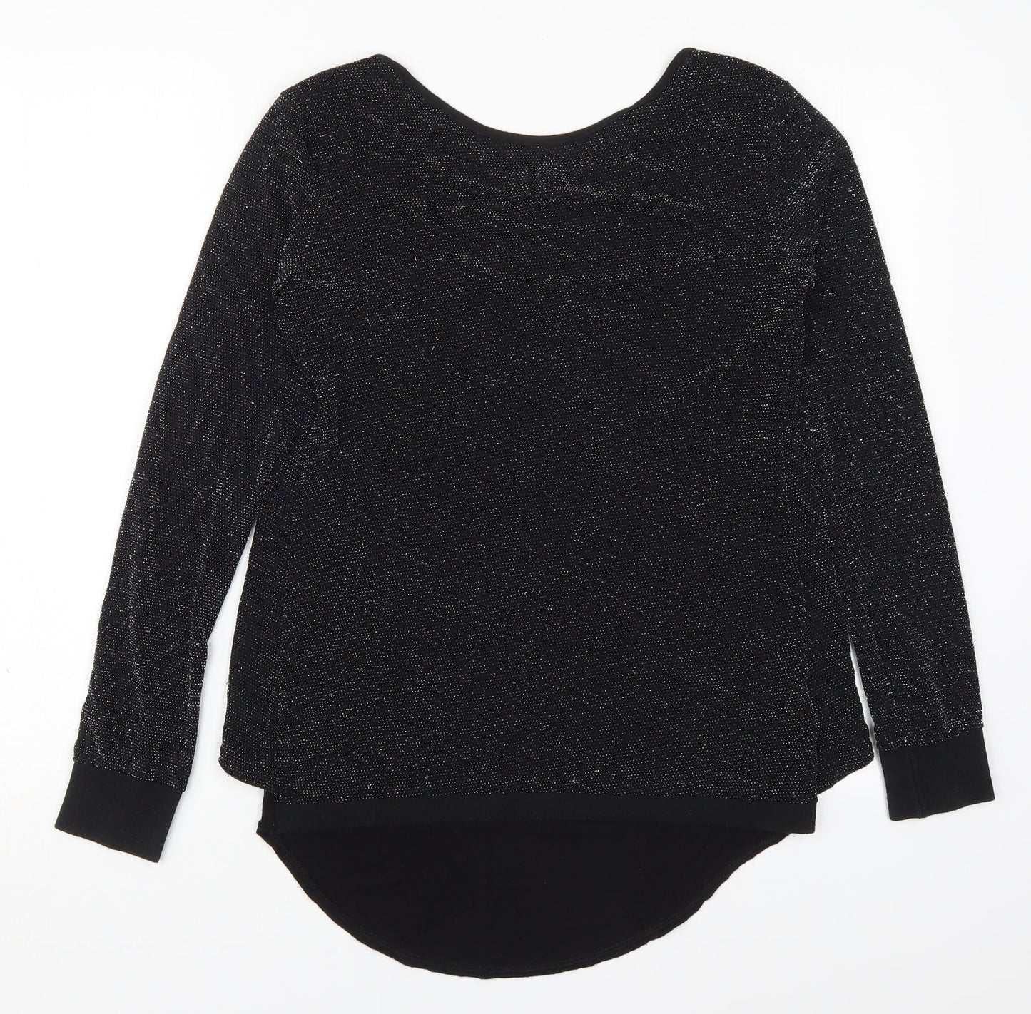 Prague Womens Black  Polyester Basic T-Shirt Size M Round Neck